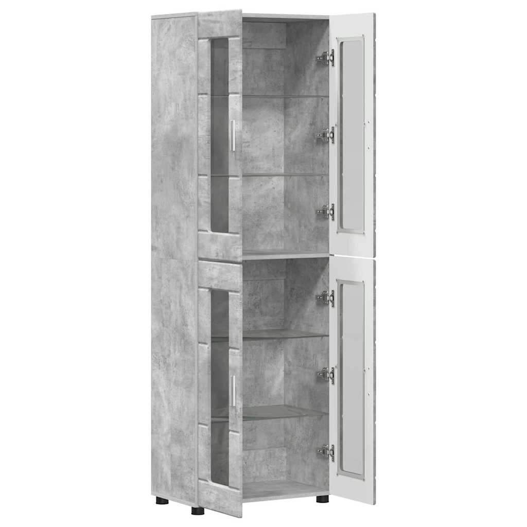 Highboard mit Regal FLORIN Weiß 60 x 35 x 182 cm Holzwerkstoff