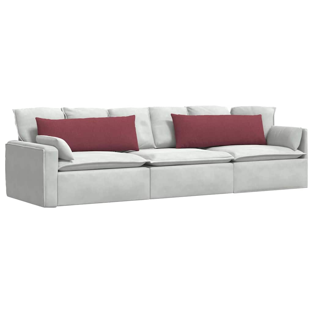Sofakissen 2 pcs Hellgrau 50 x 30 cm Stoff