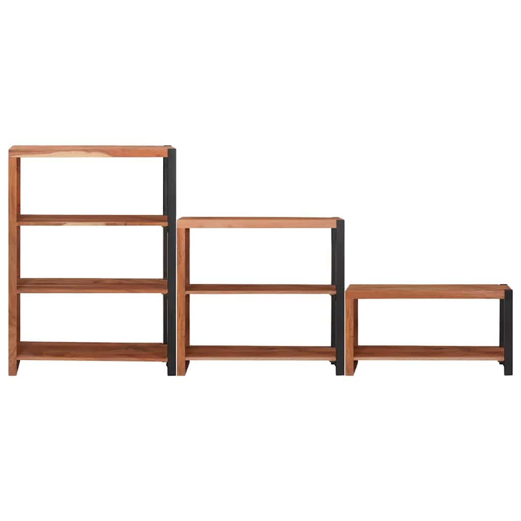 Bücherregal 3 pcs Braun 50 x 30 x 110 cm Massivholz Akazie