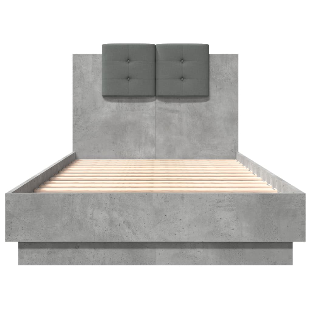 Bettgestell mit Kopfteil Grau Sonoma 180x200 cm Holzwerkstoff
