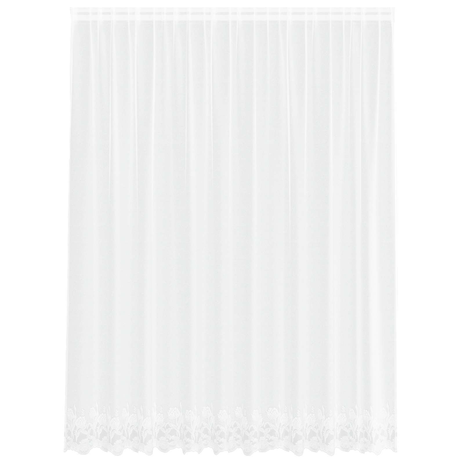Spitzenvorhang mit Vorhängen Floral Weiß 80 x 150 cm Polyester