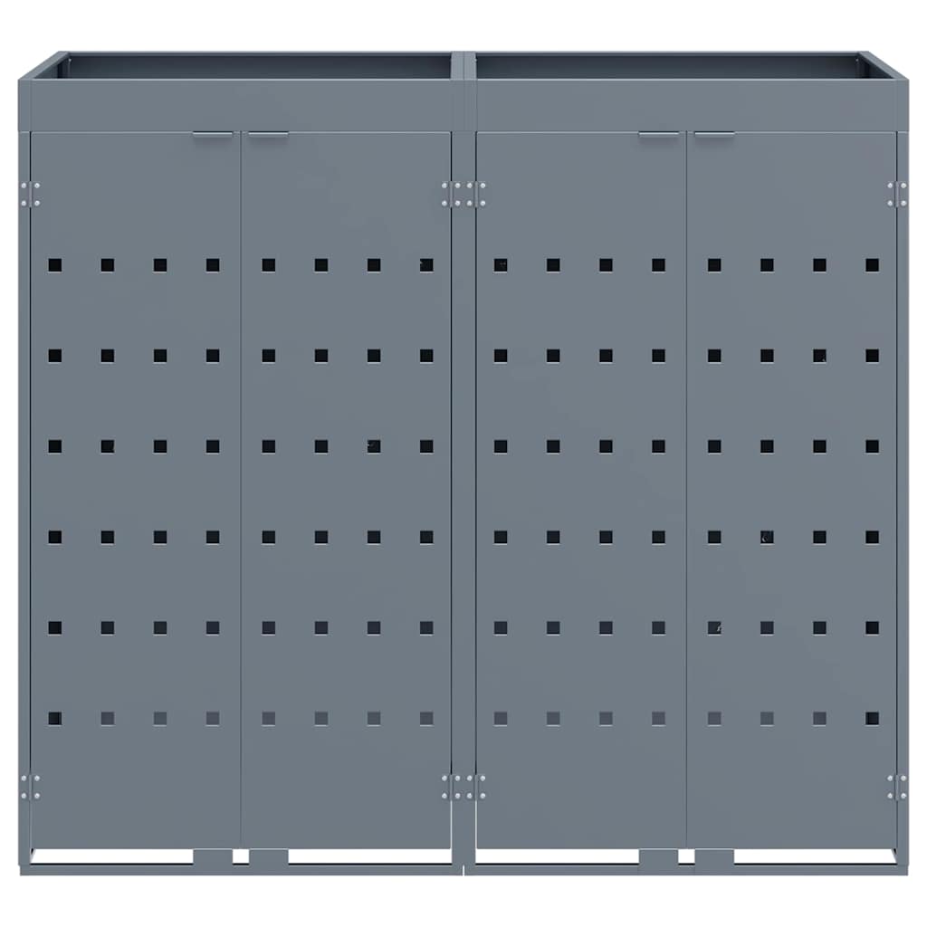Mülltonnenbox für 2 Tonnen Schwarz 138x79x117 cm Stahl