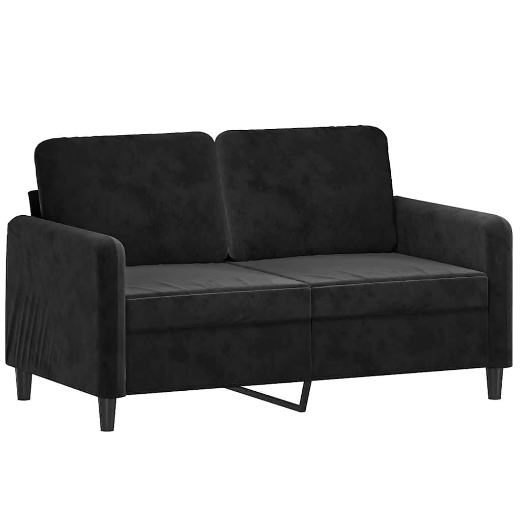 2-Sitzer-Sofa mit Zierkissen Dunkelgrün 120 cm Samt