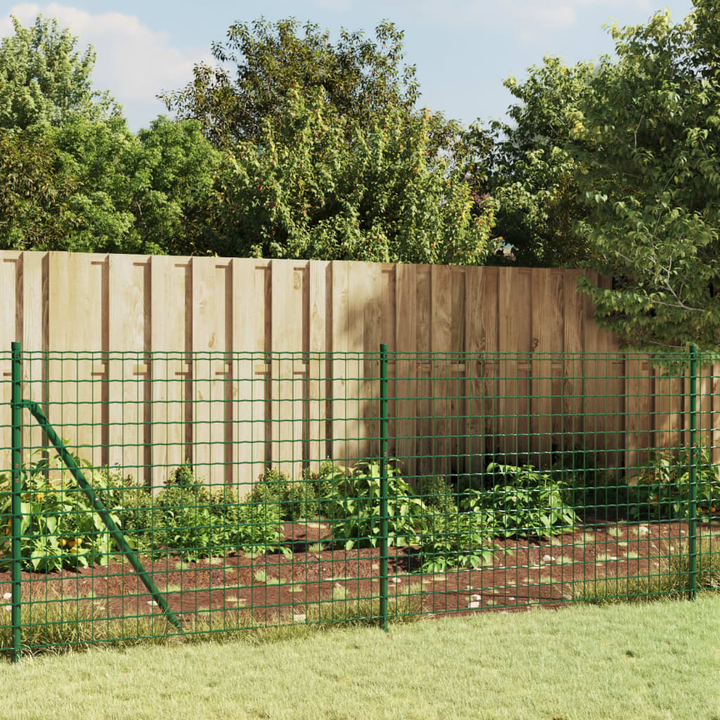 Maschendrahtzaun mit Bodenhülsen Grün 2x10 m