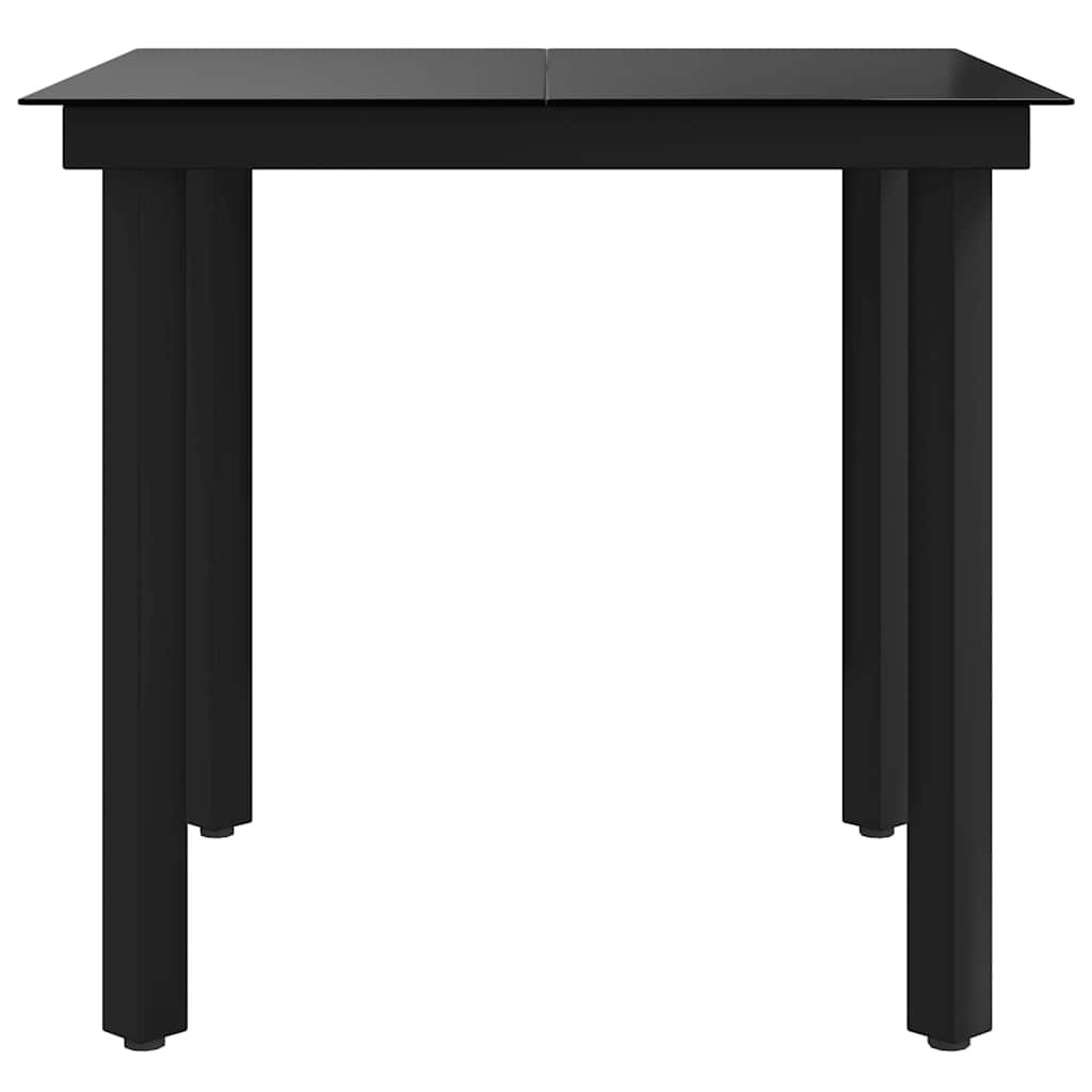 Garten-Esstisch Schwarz 160x80x74 cm Stahl und Hartglas