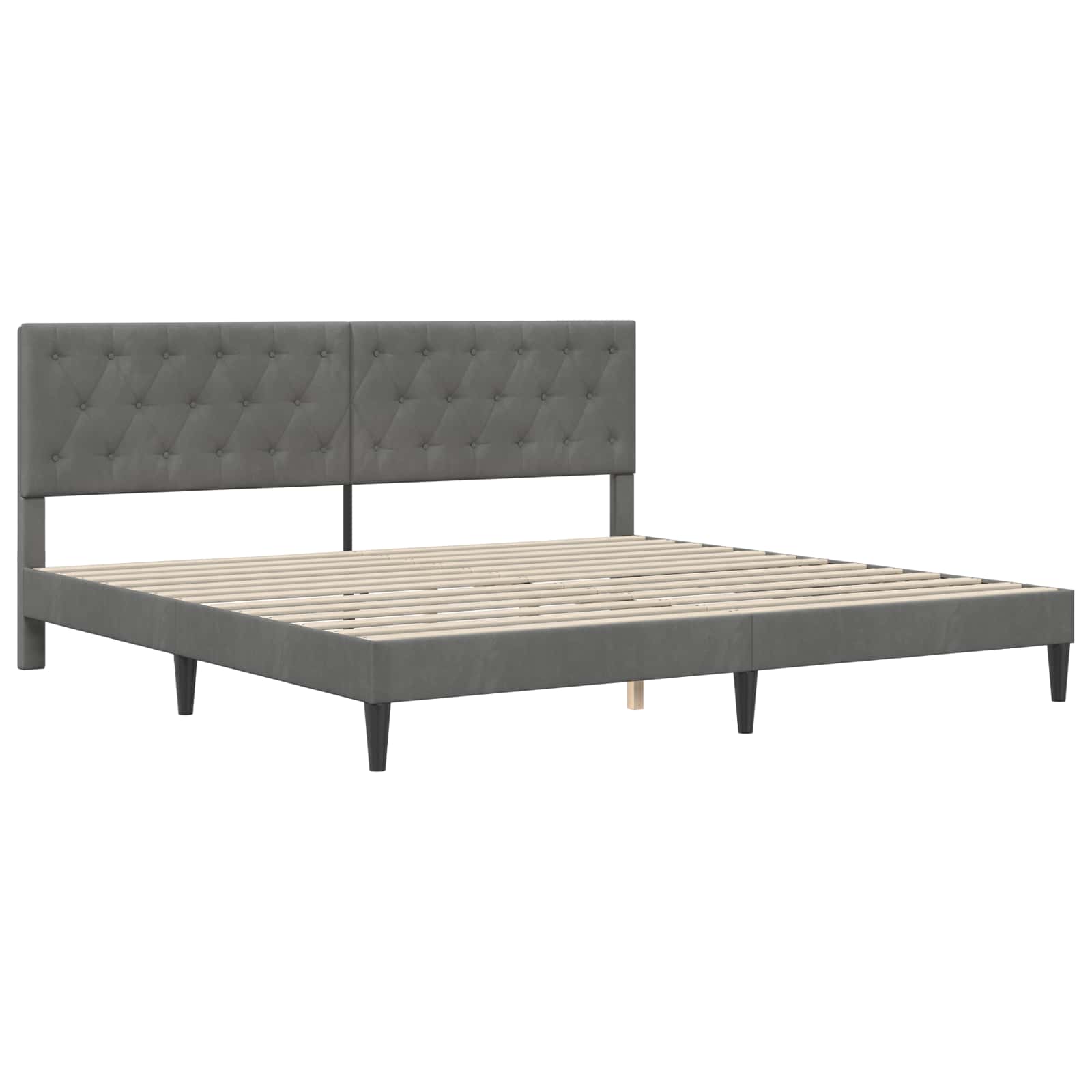 Bettgestell mit Matratze mit Kopfteil Hellgrau 80 x 200 cm Samt