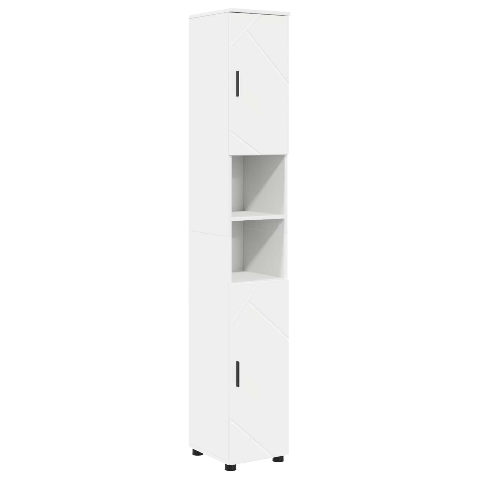 Badezimmermöbel-Set mit Tür 5 pcs Weiß Holzwerkstoff & Metall