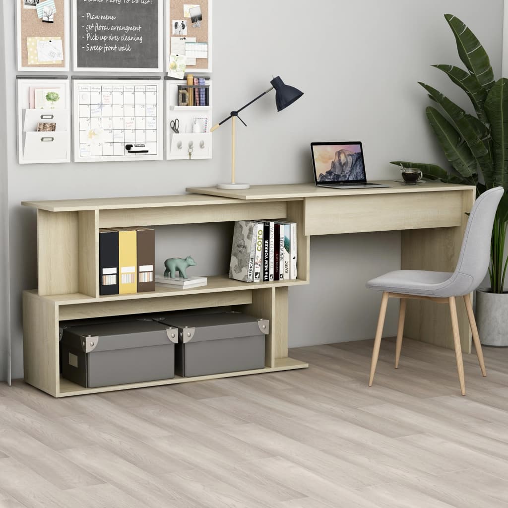 Eckschreibtisch Weiß 200x50x76 cm Holzwerkstoff