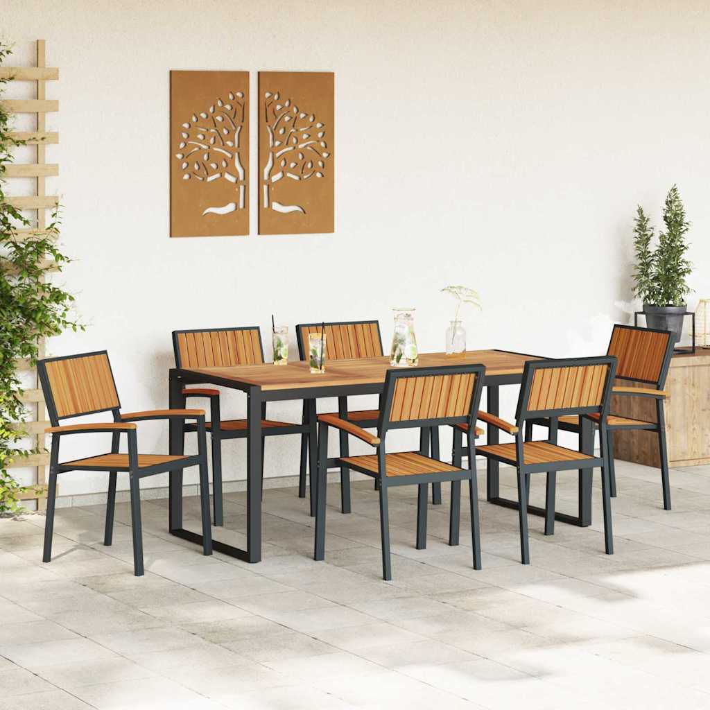 Garten Essgruppe 5 pcs Grau Massivholz Akazie