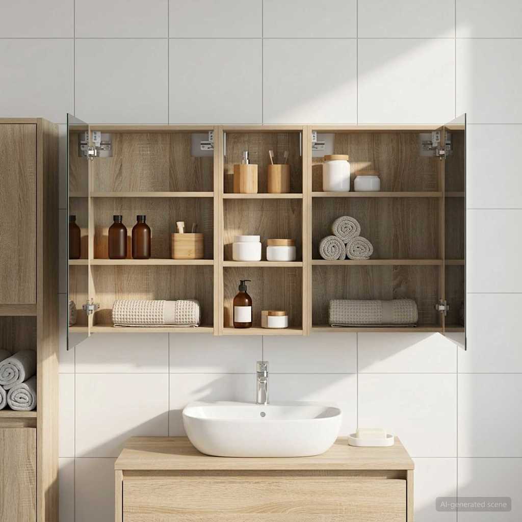 Badezimmerschrank-Set 3 pcs 80 x 10,5 x 50 cm Holzwerkstoff