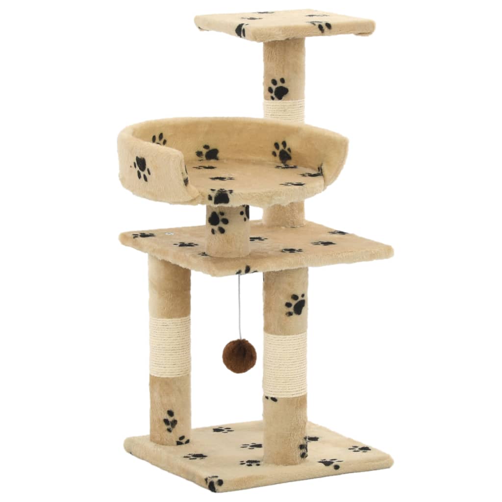 Katzen-Kratzbaum mit Sisal-Kratzsäulen 65 cm Grau