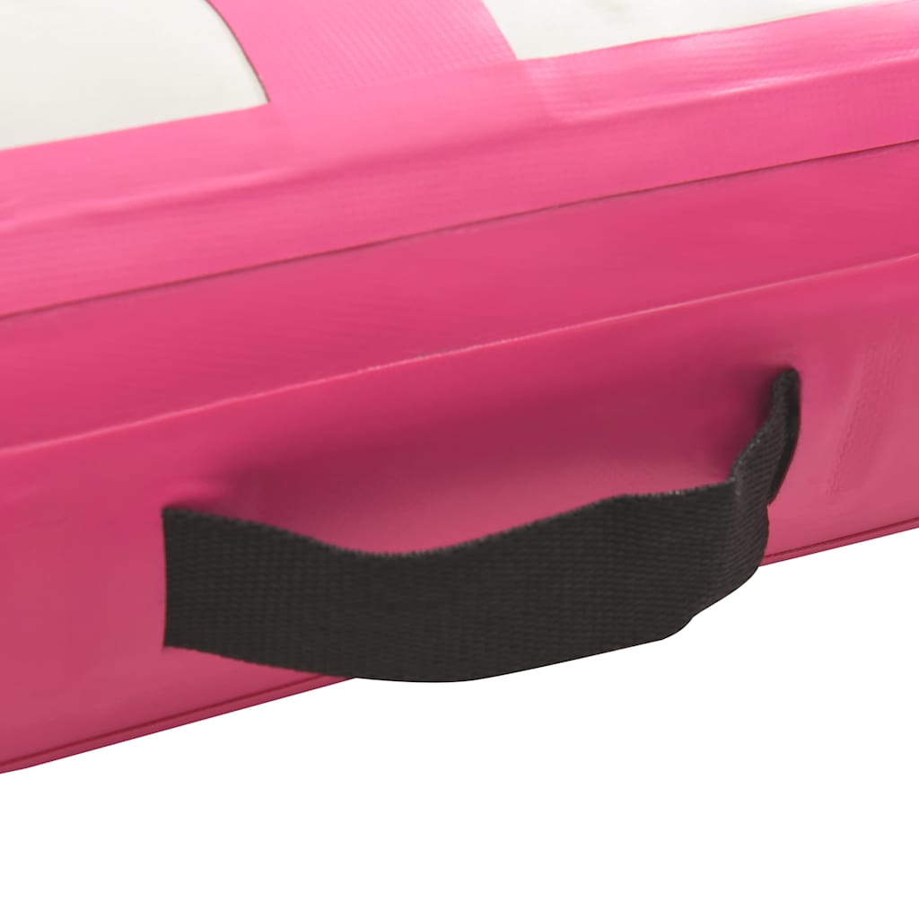 Aufblasbare Gymnastikmatte mit Pumpe 300×100×10 cm PVC Rosa