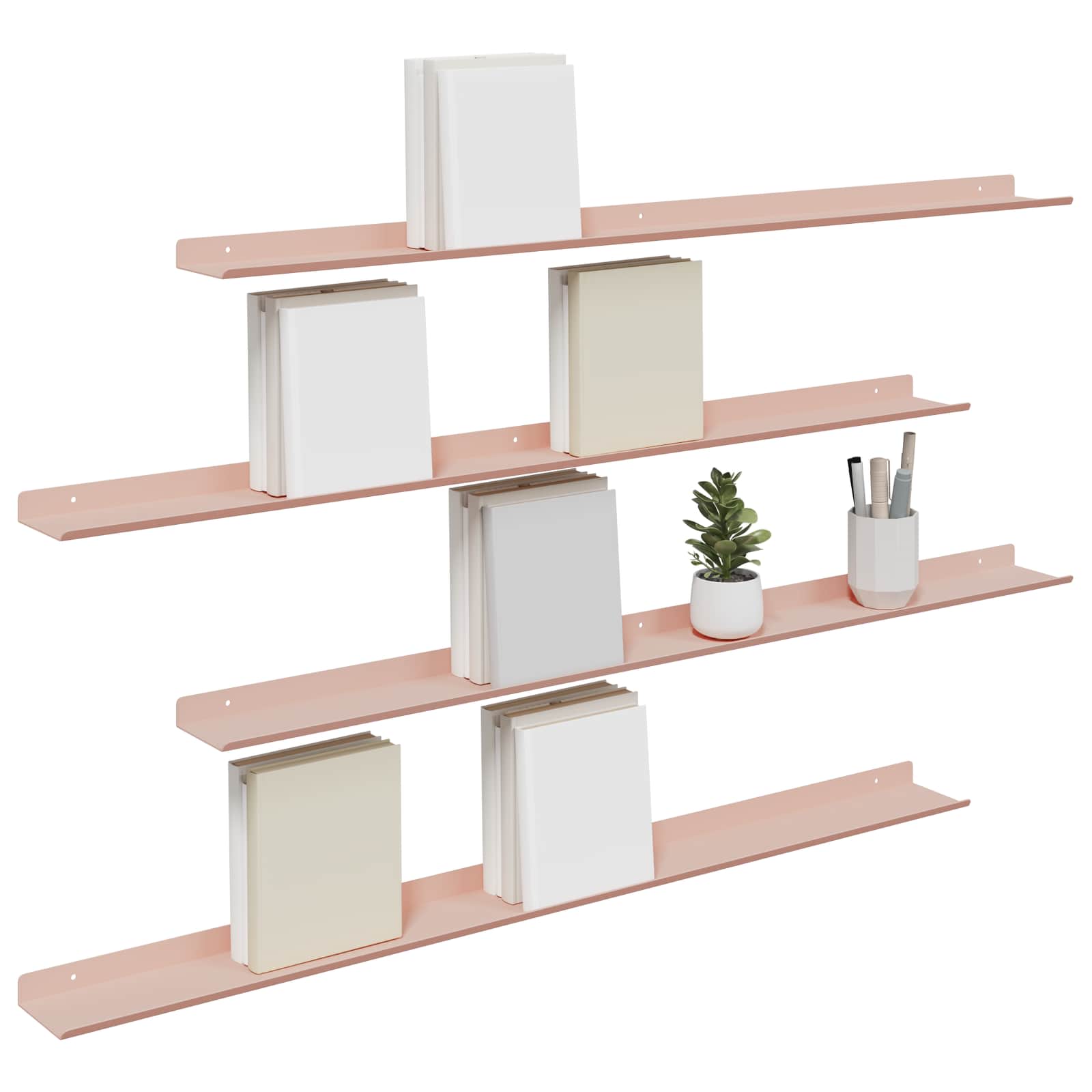 Schwebendes Regal 3 pcs Schwarz 40 x 9 x 2,5 cm Stahl