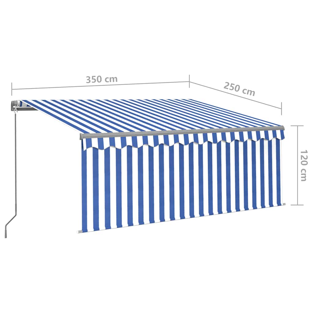 Markise Manuell Einziehbar mit Rollo 3x2,5 m Creme