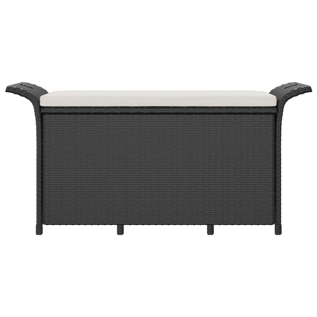 Gartenbank mit Kissen Braun 116x46x57 cm Poly Rattan