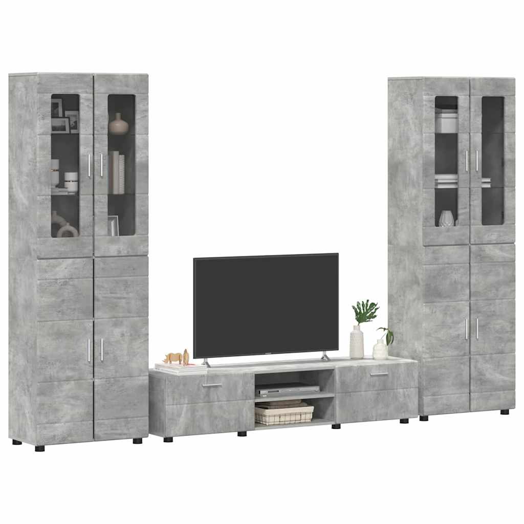 Highboard mit Regal FLORIN Weiß 60 x 35 x 182 cm Holzwerkstoff