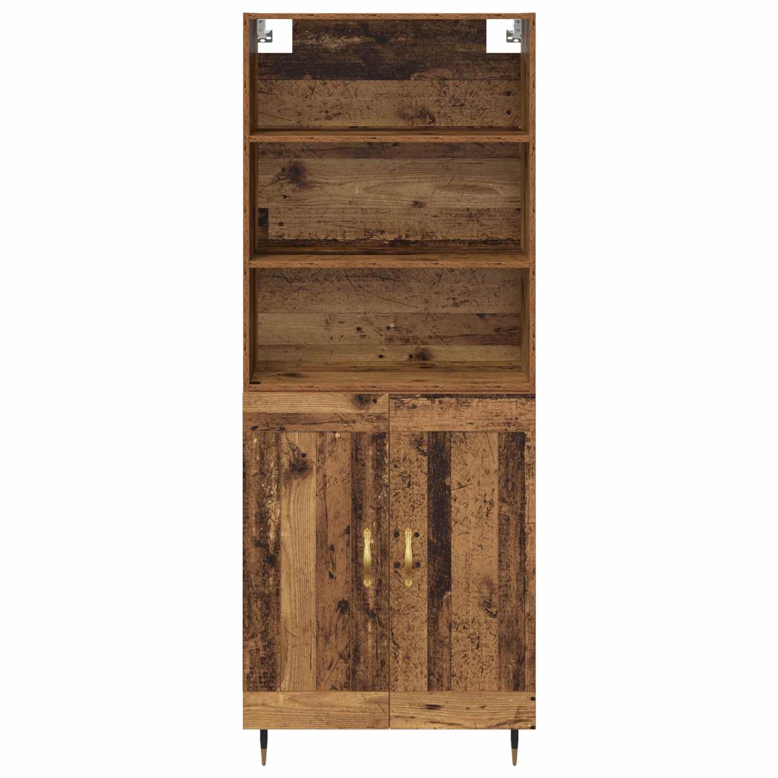 Highboard Betongrau 69,5x34x180 cm Holzwerkstoff