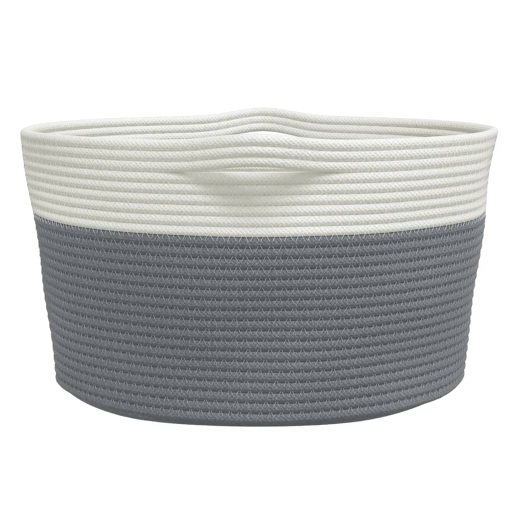 Aufbewahrungskörbe 2 Stk. Grau und Weiß Ø28x28 cm Baumwolle