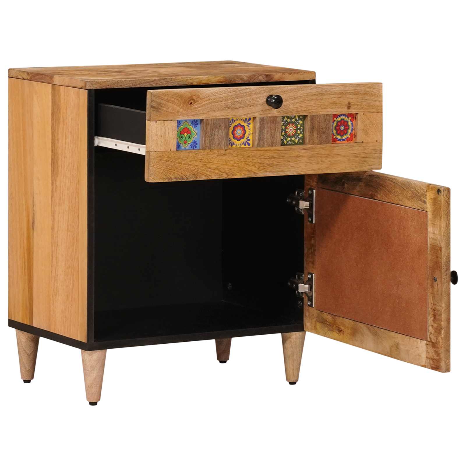 Nachttisch Braun 50 x 33 x 60 cm Massivholz Mango