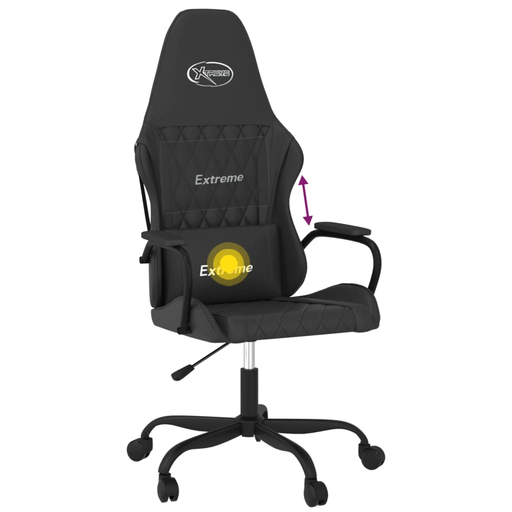 Gaming-Stuhl mit Massagefunktion Schwarz und Blau Kunstleder