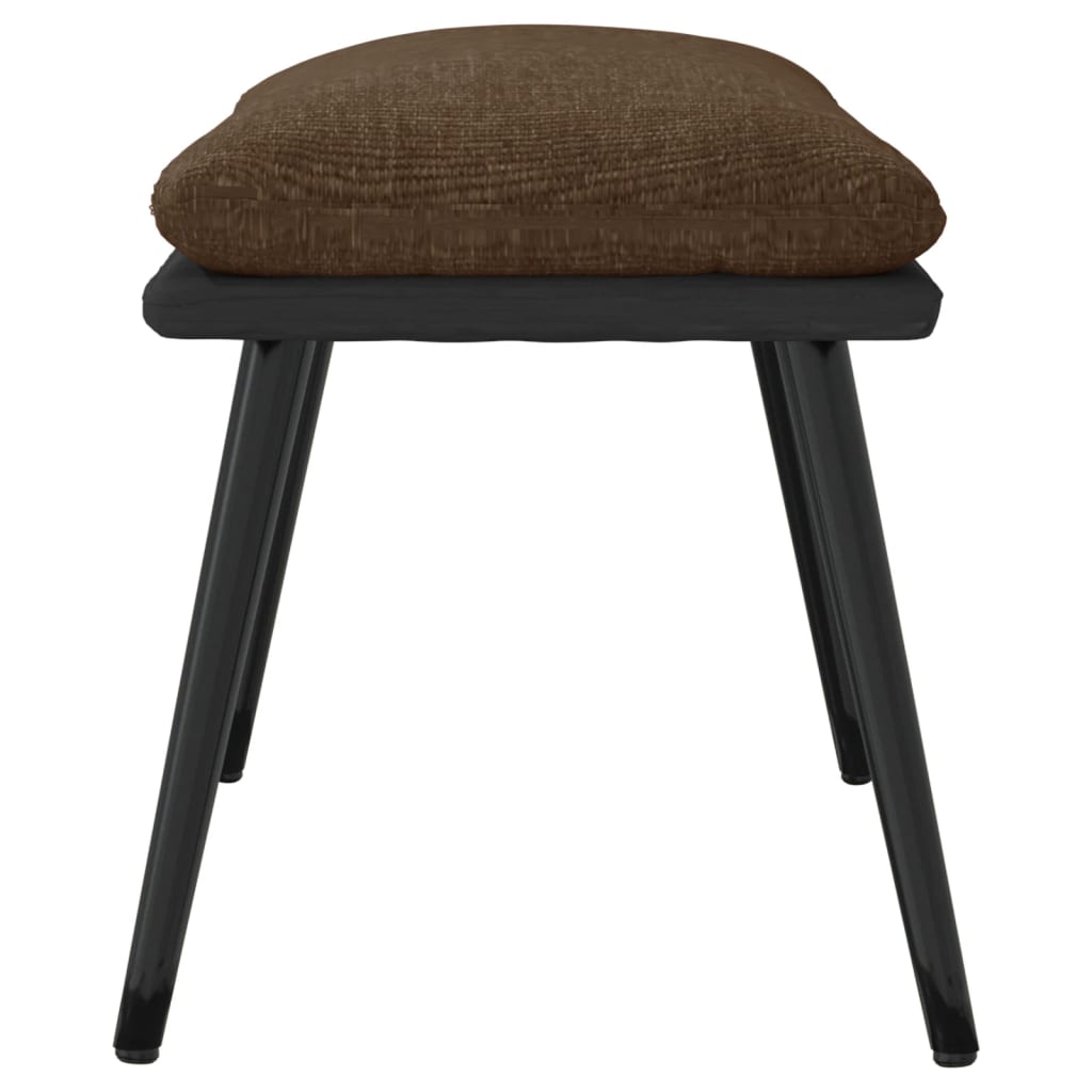 Fußhocker Hellgrau 45x29,5x35 cm Stoff und Kunstleder