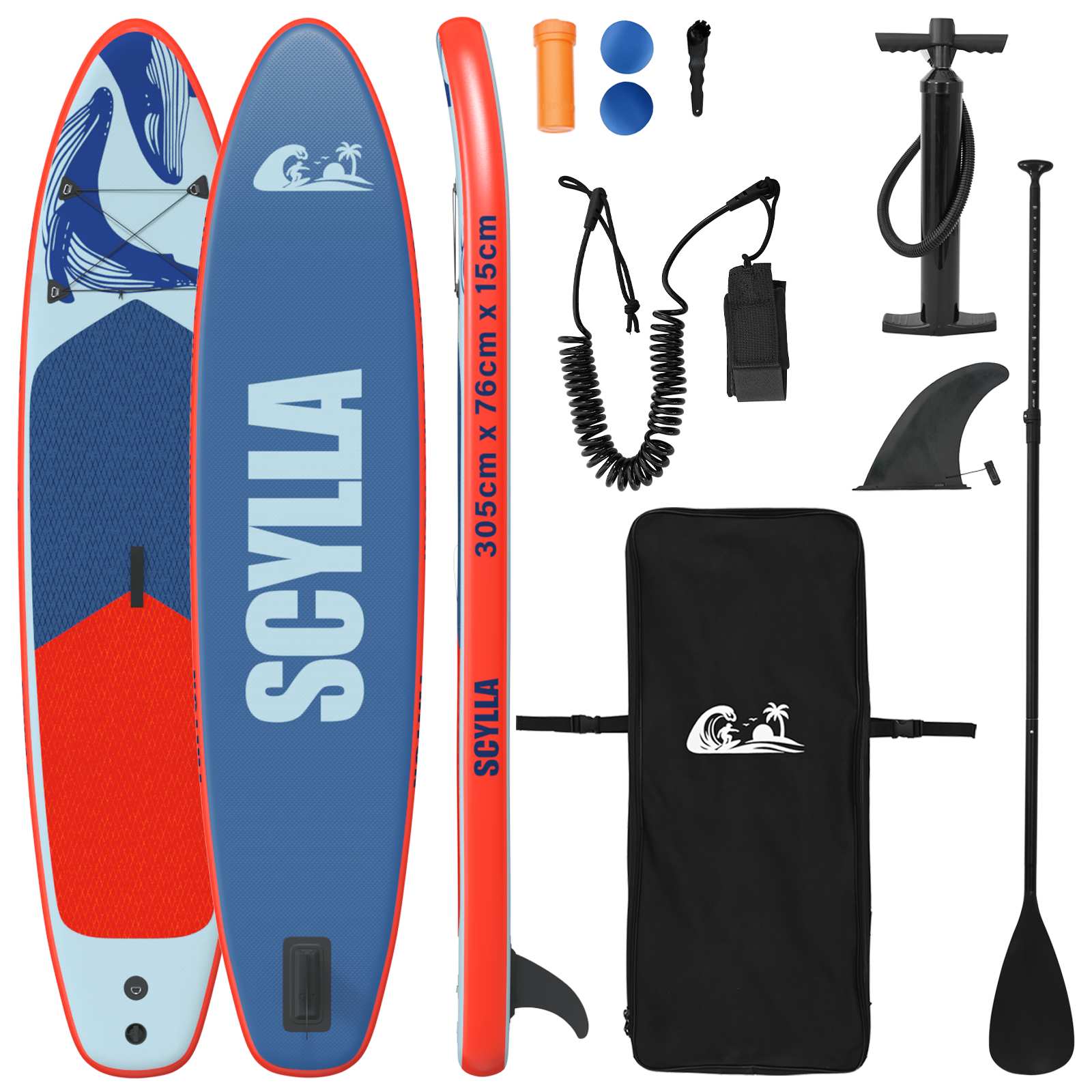 Aufblasbares Stand Up Paddle Board HYDROS 305 x 76 x 15 cm für