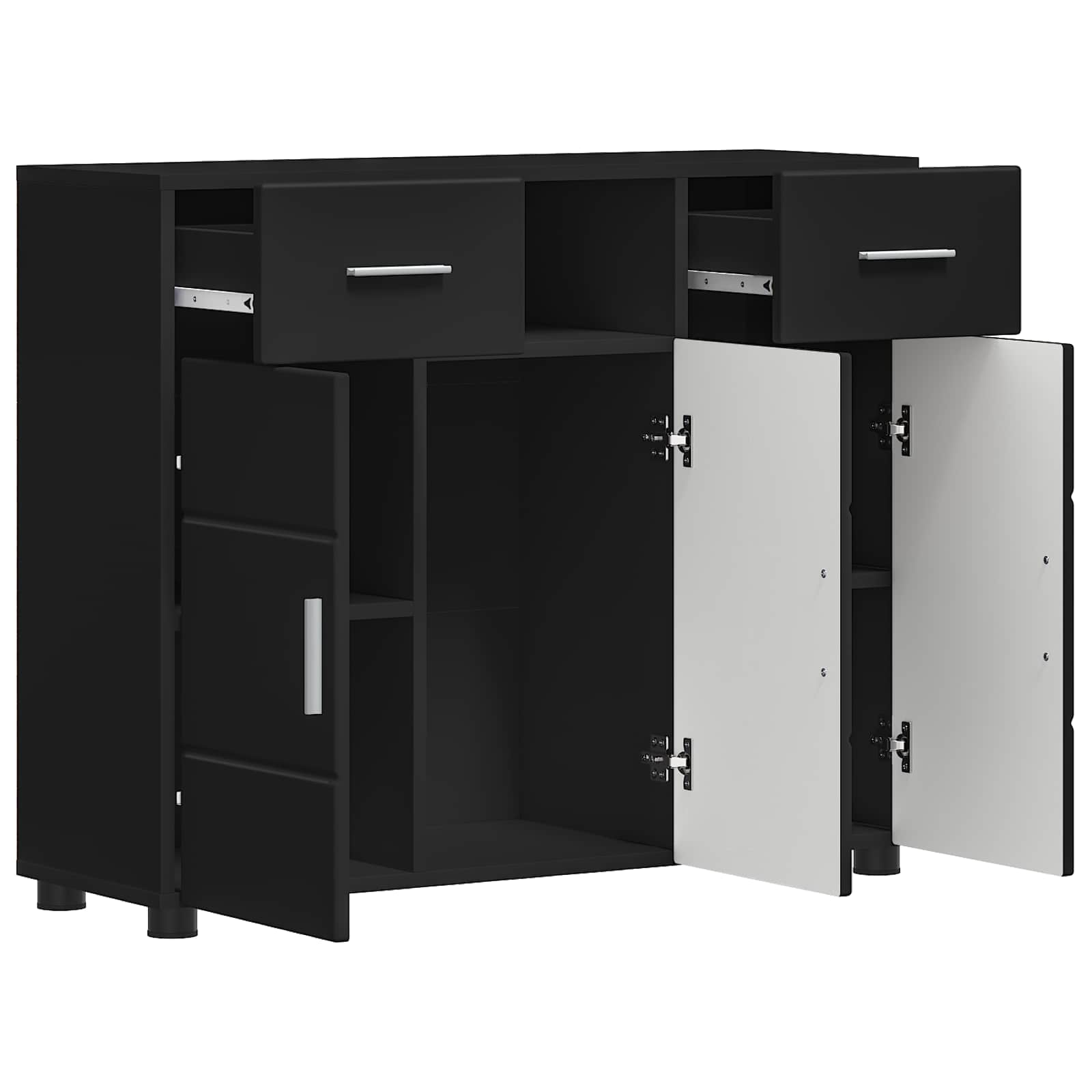 Highboard mit Regal FLORIN Weiß 60 x 35 x 182 cm Holzwerkstoff