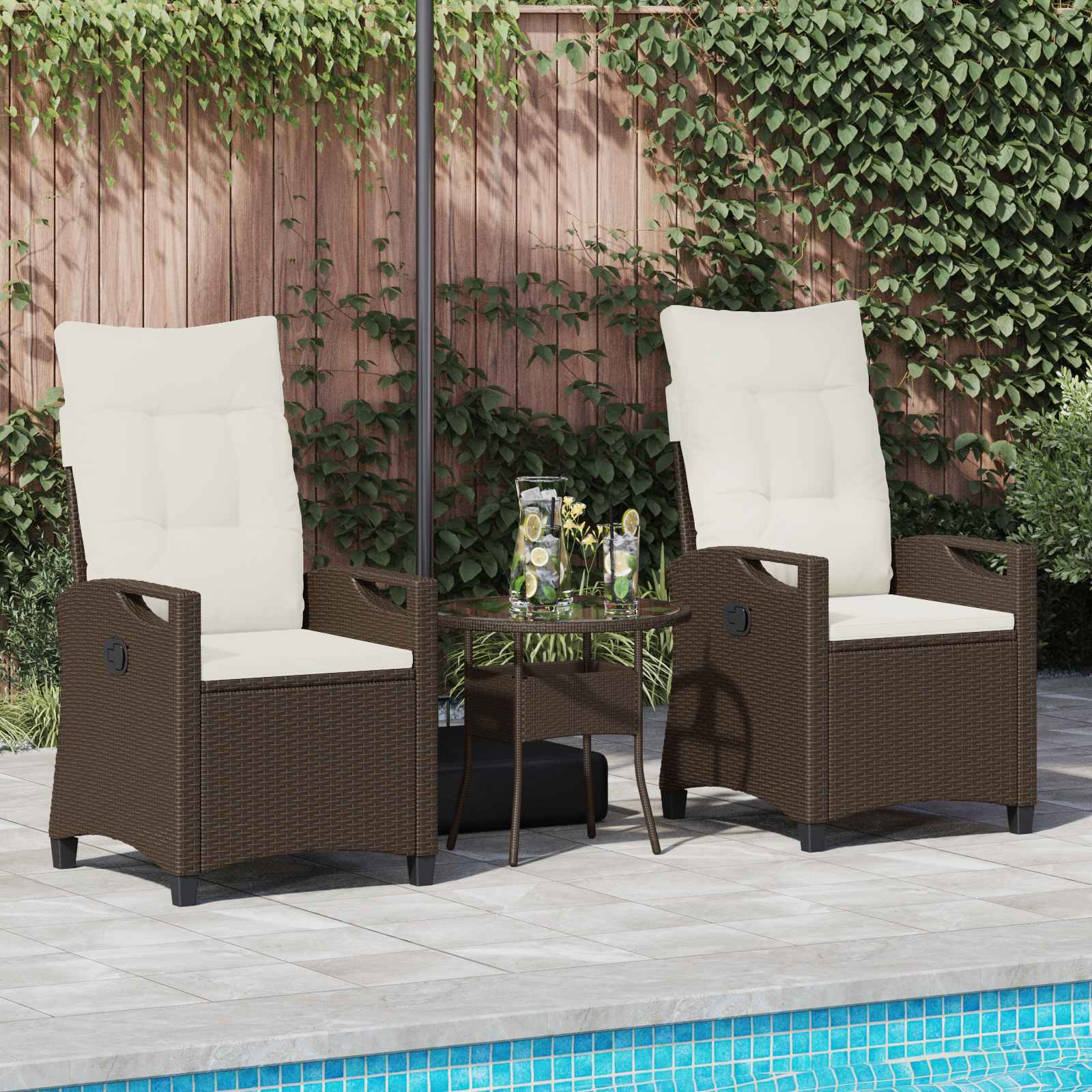 Gartenstuhl 2 pcs Schwarz 56 x 64 x 94 cm Stahl und Polyester
