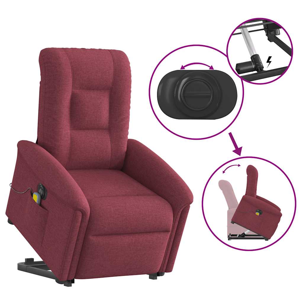 Massagesessel mit Aufstehhilfe Hellgrau Stoff