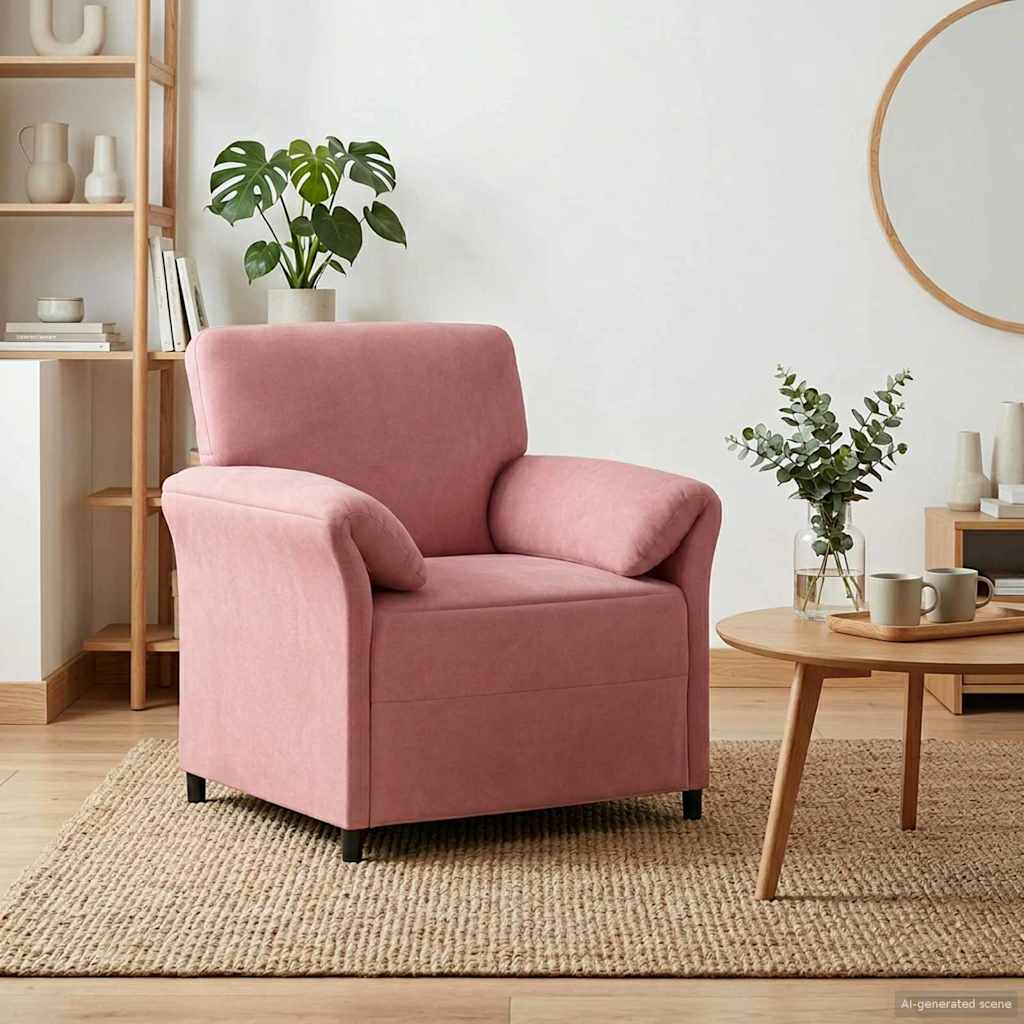 1-Sitzer Sofa Hellgrau 88 x 83 x 95 cm Samt