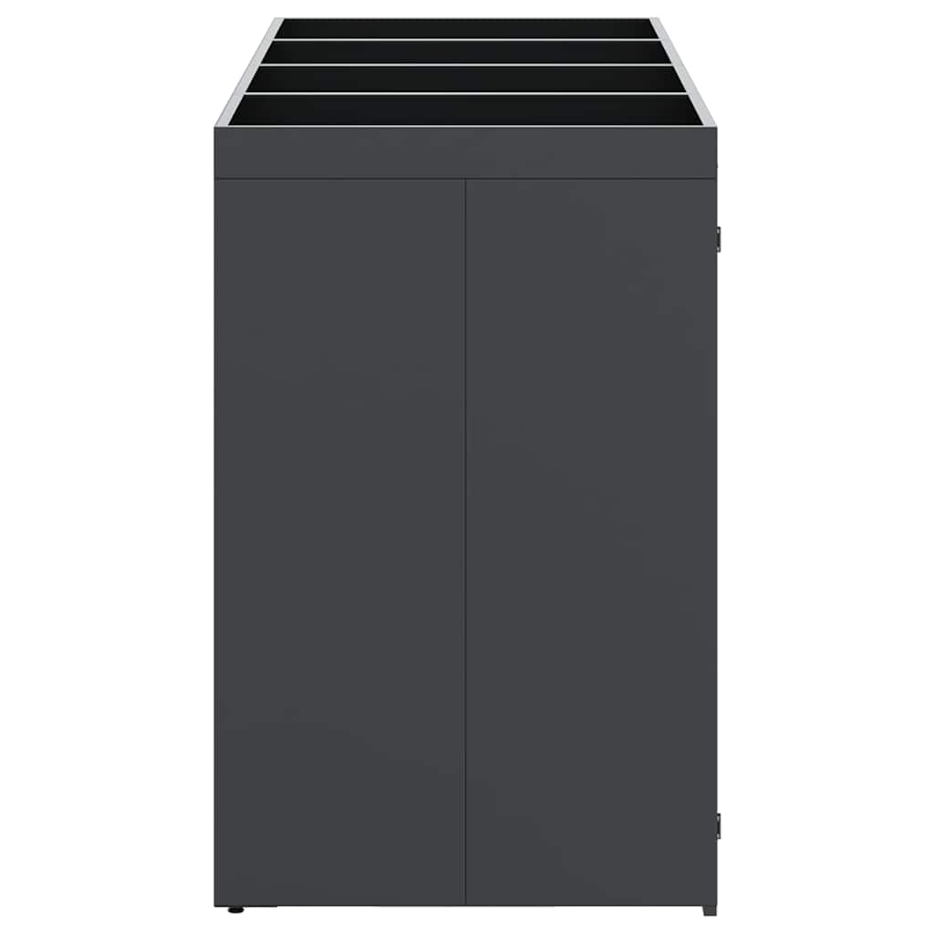 Mülltonnenbox für 2 Tonnen Schwarz 138x79x117 cm Stahl