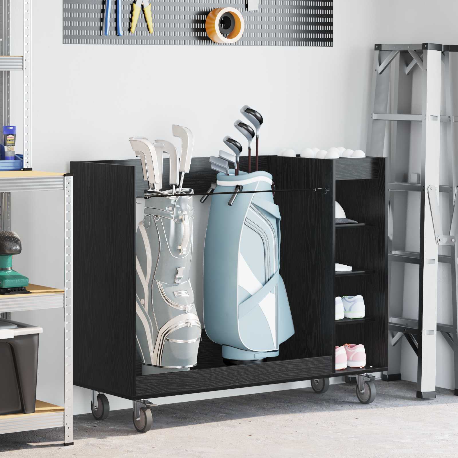 Golf Schrank Mit Rad Uni Weiß 65 x 45 x 98 cm