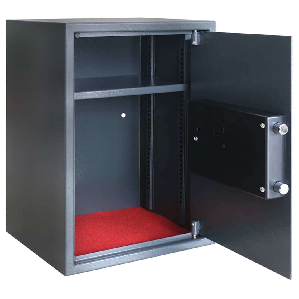Digitaler Safe mit Schloss Dunkelgrau 23 x 17 x 17 cm Stahl