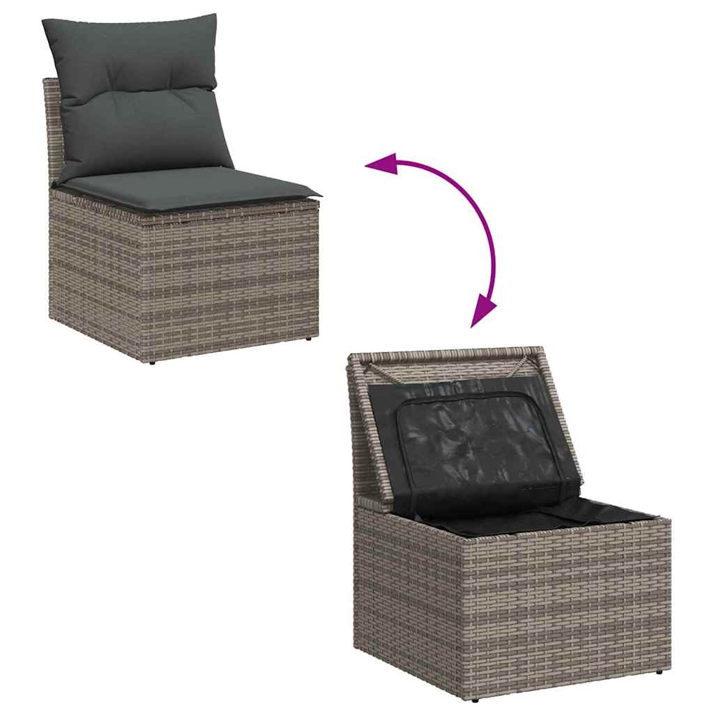 Garten Essgruppe mit Kissen 6 pcs Schwarz und Creme
