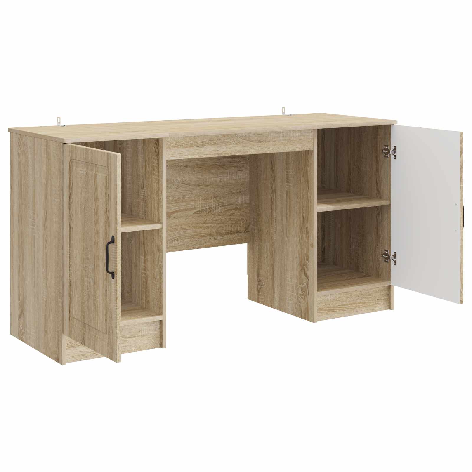 Schreibtisch mit Regal Schwarz 142,5 x 50 x 75 cm Holzwerkstoff