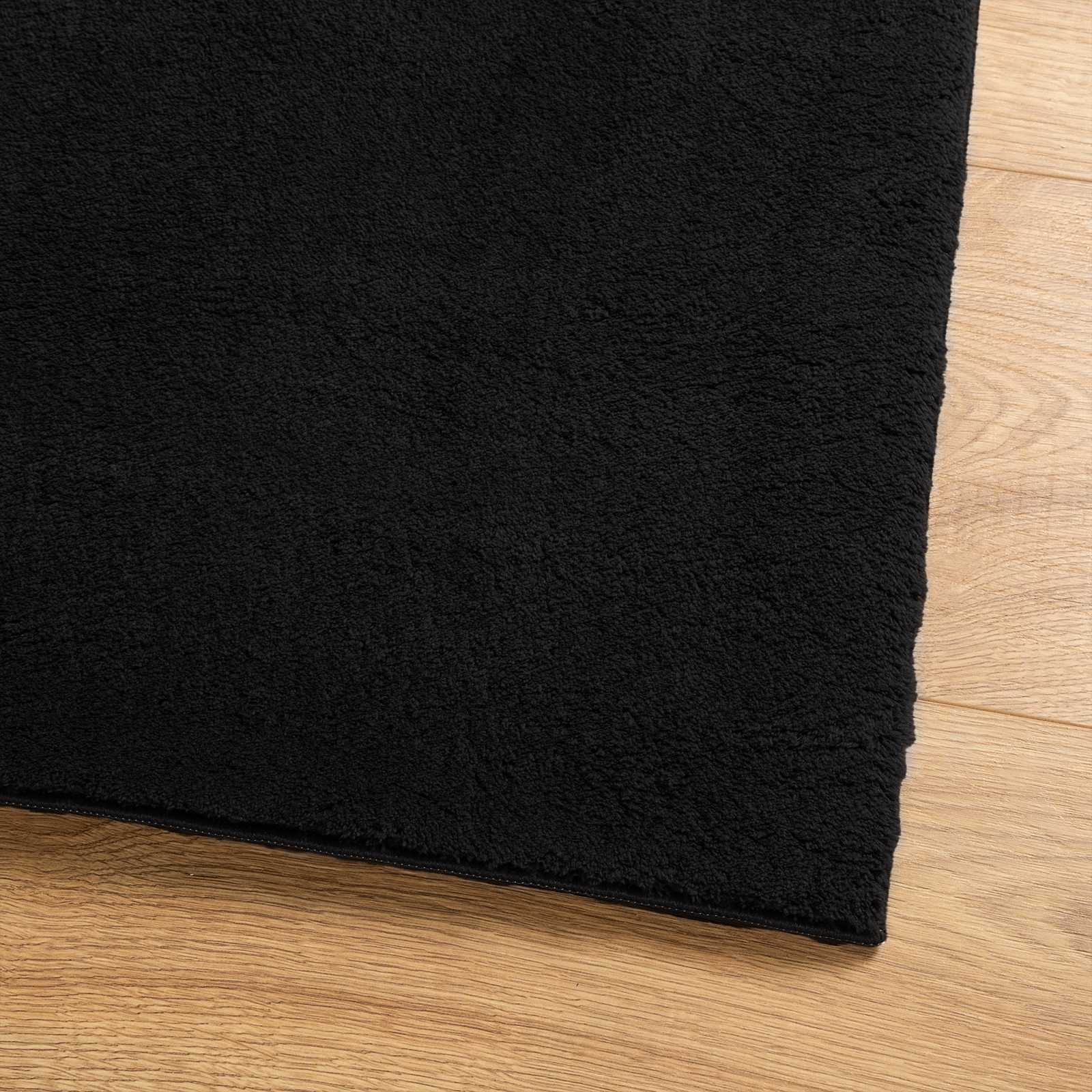 Teppich HUARTE Kurzflor Weich und Waschbar Anthrazit 60x110 cm