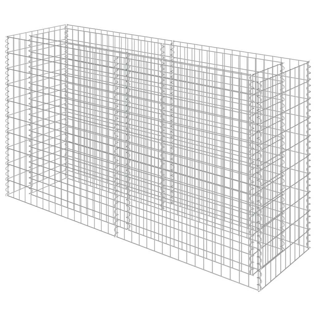 Gabionen-Hochbeet Verzinkter Stahl 450×90×100 cm