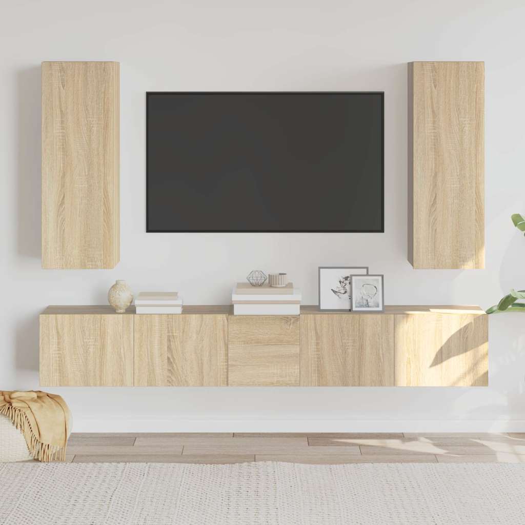 5-tlg. TV-Schrank-Set Weiß Holzwerkstoff