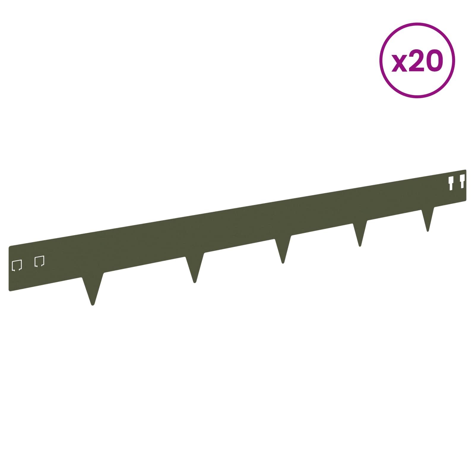 Raseneinfassung 10 pcs 100 x 12 cm Stahl Schwarz