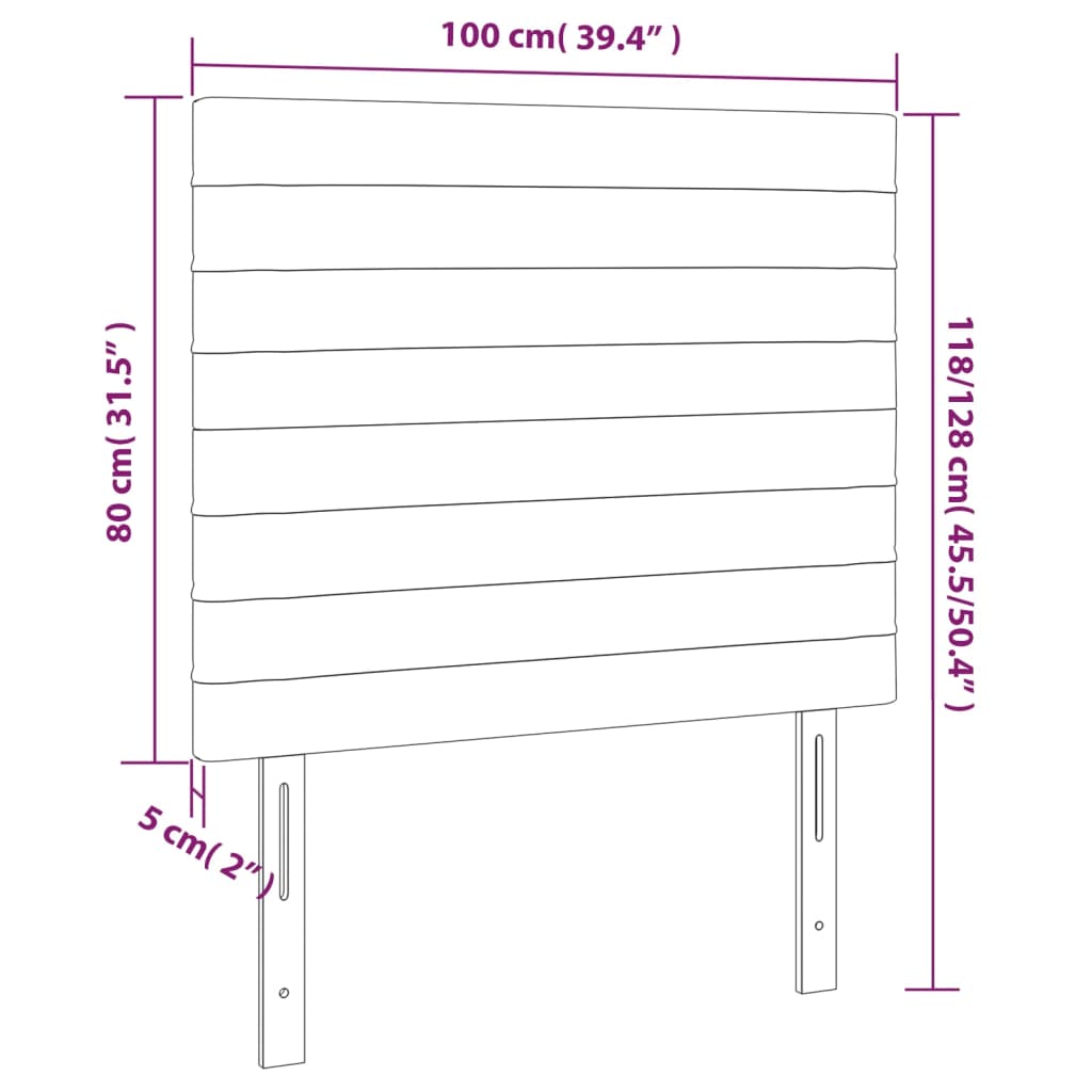 Kopfteil Hellgrau 80x5x118/128 cm Stoff
