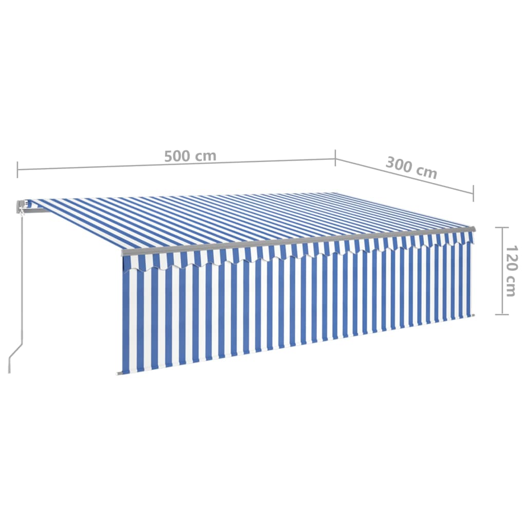 Markise Manuell Einziehbar mit Rollo 3x2,5 m Creme