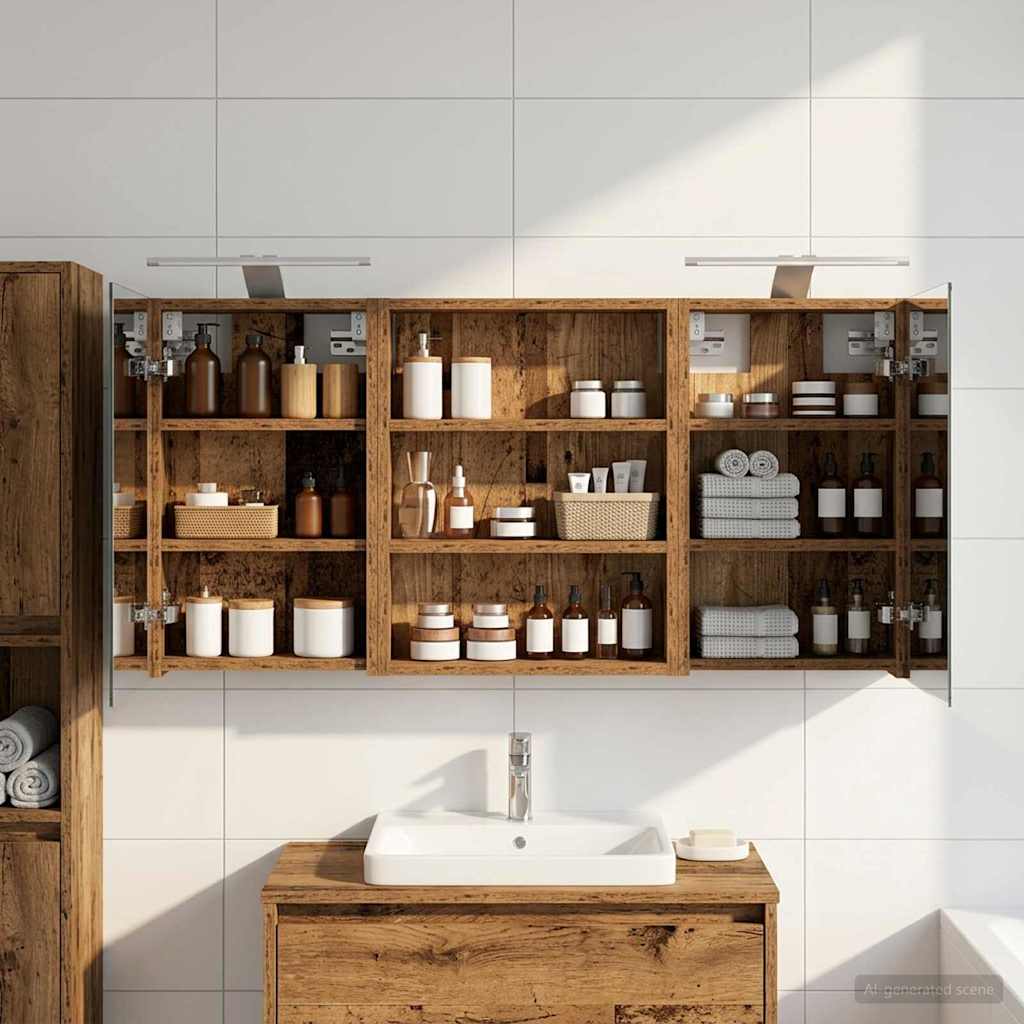 Badezimmerschrank-Set 3 pcs 80 x 10,5 x 50 cm Holzwerkstoff