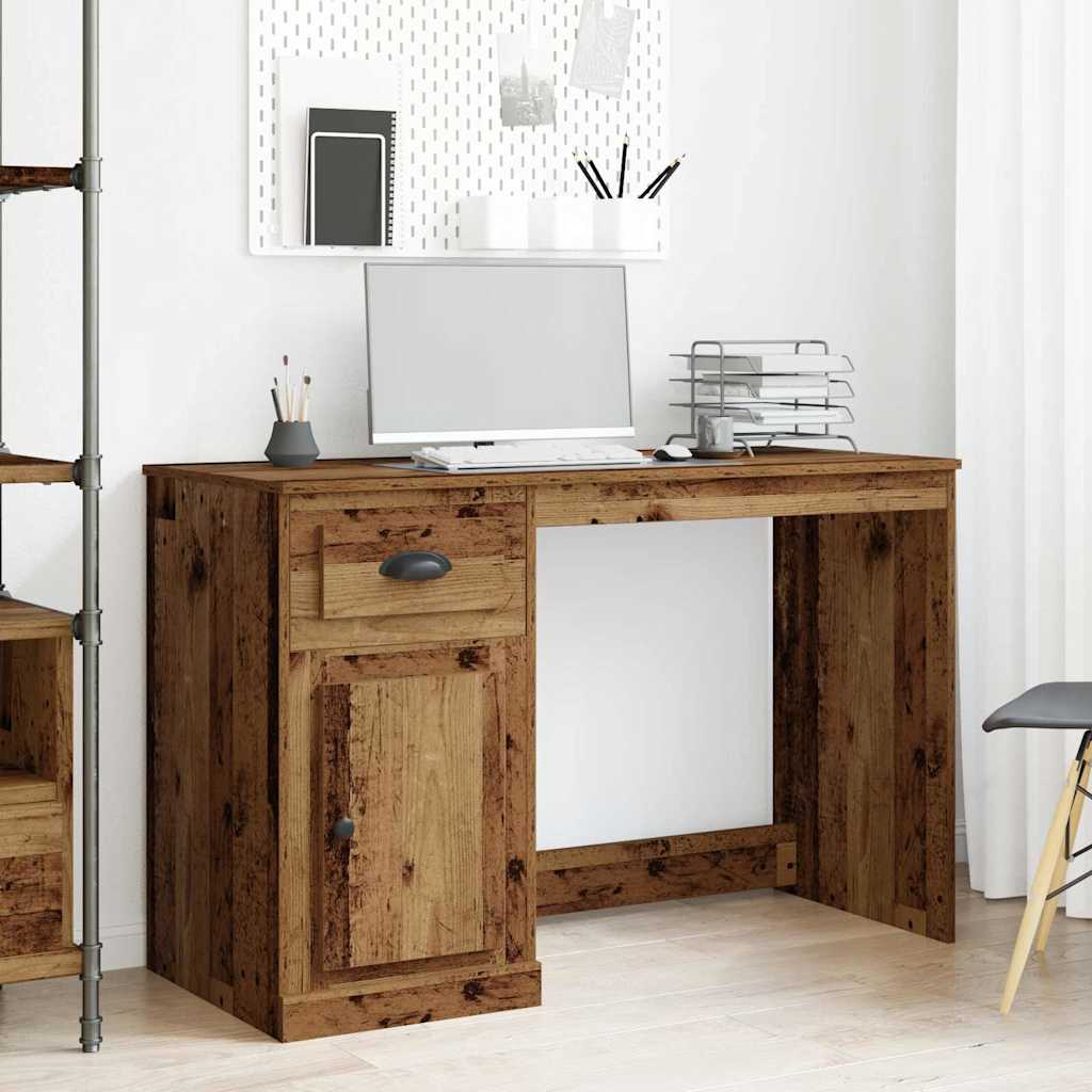 Schreibtisch mit Schublade Weiß 115x50x75 cm Holzwerkstoff