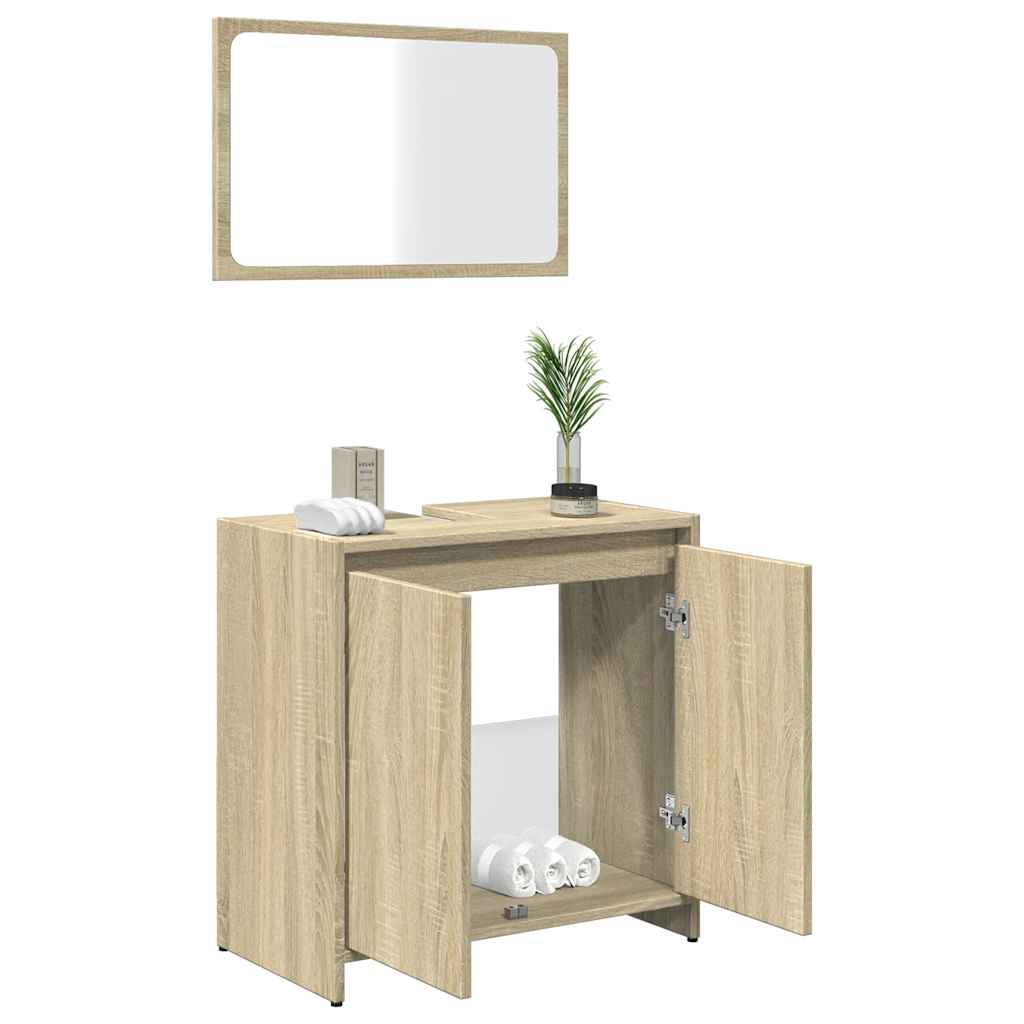 Badmöbel-Set Weiß Holzwerkstoff