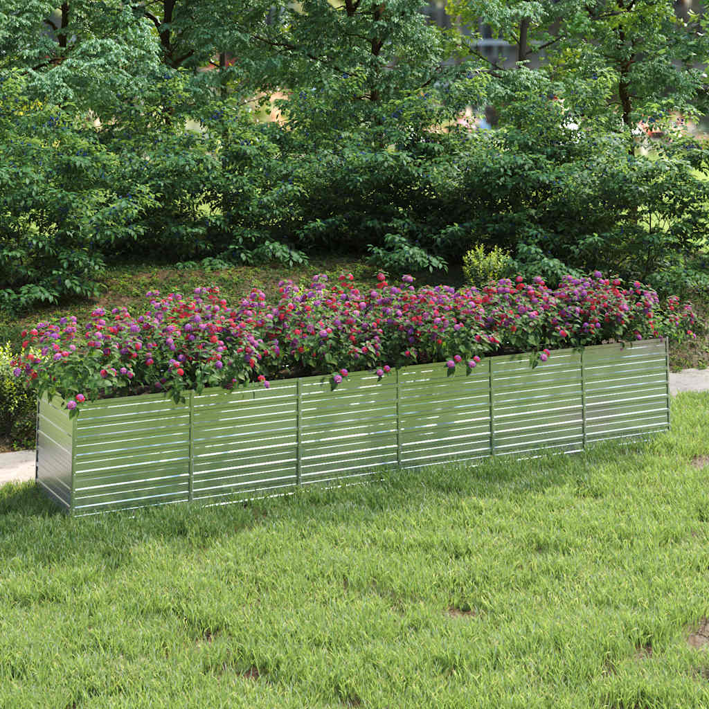 Garten-Hochbeet 160x80x77 cm Verzinkter Stahl Silbern