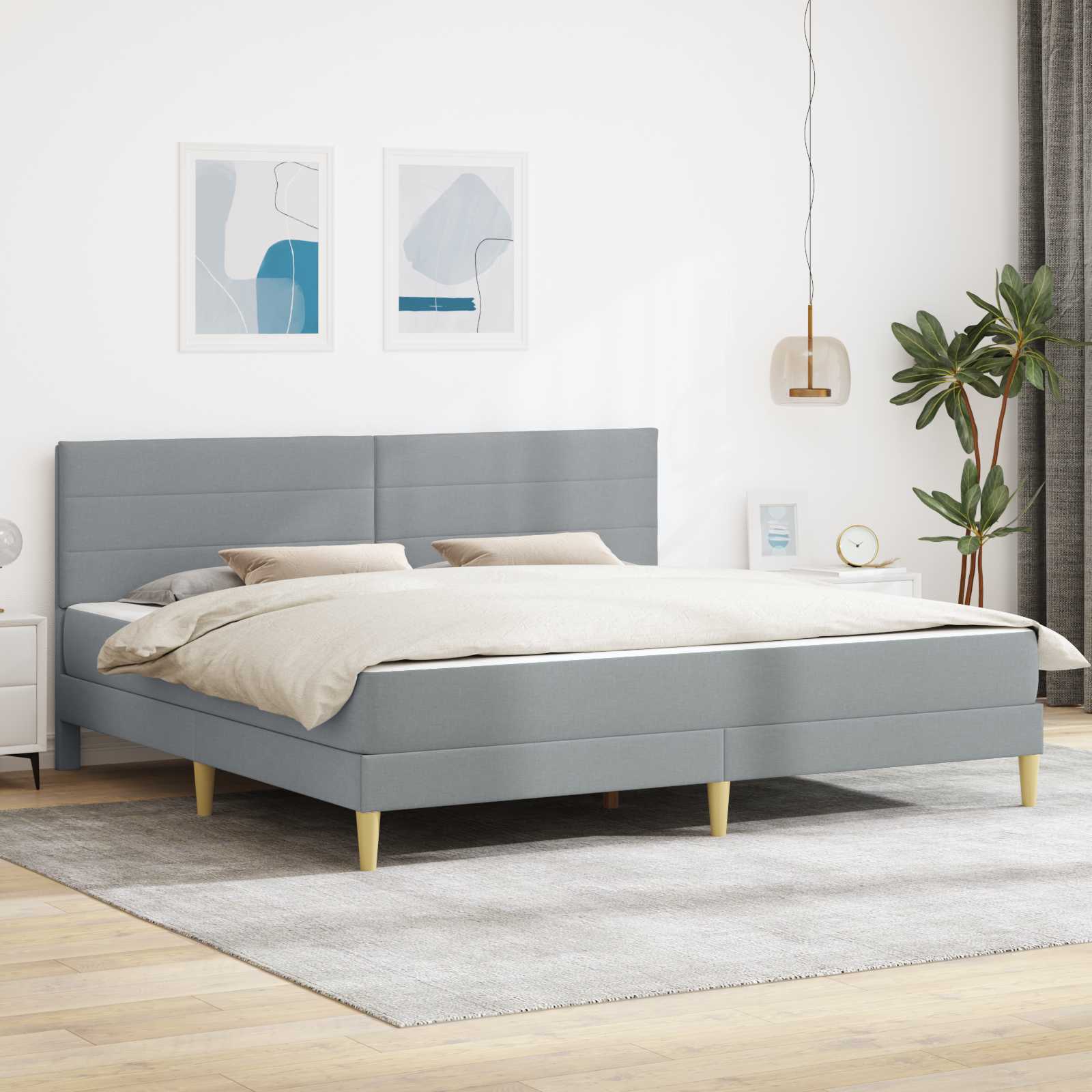 Bettrahmen Hellgrau 80 x 200 cm Polyester