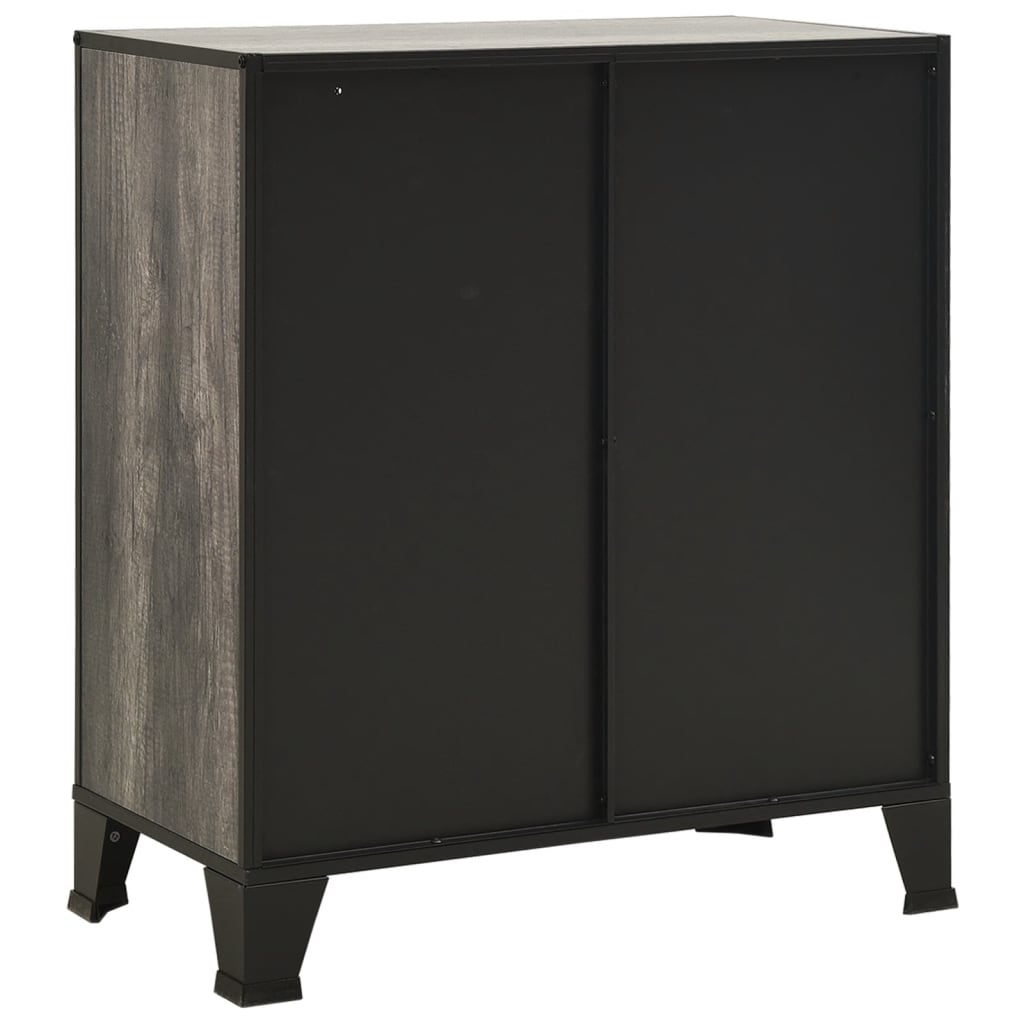 Lagerschränke 2 Stk. Rustikal Braun 72x36x82 cm Metall und MDF