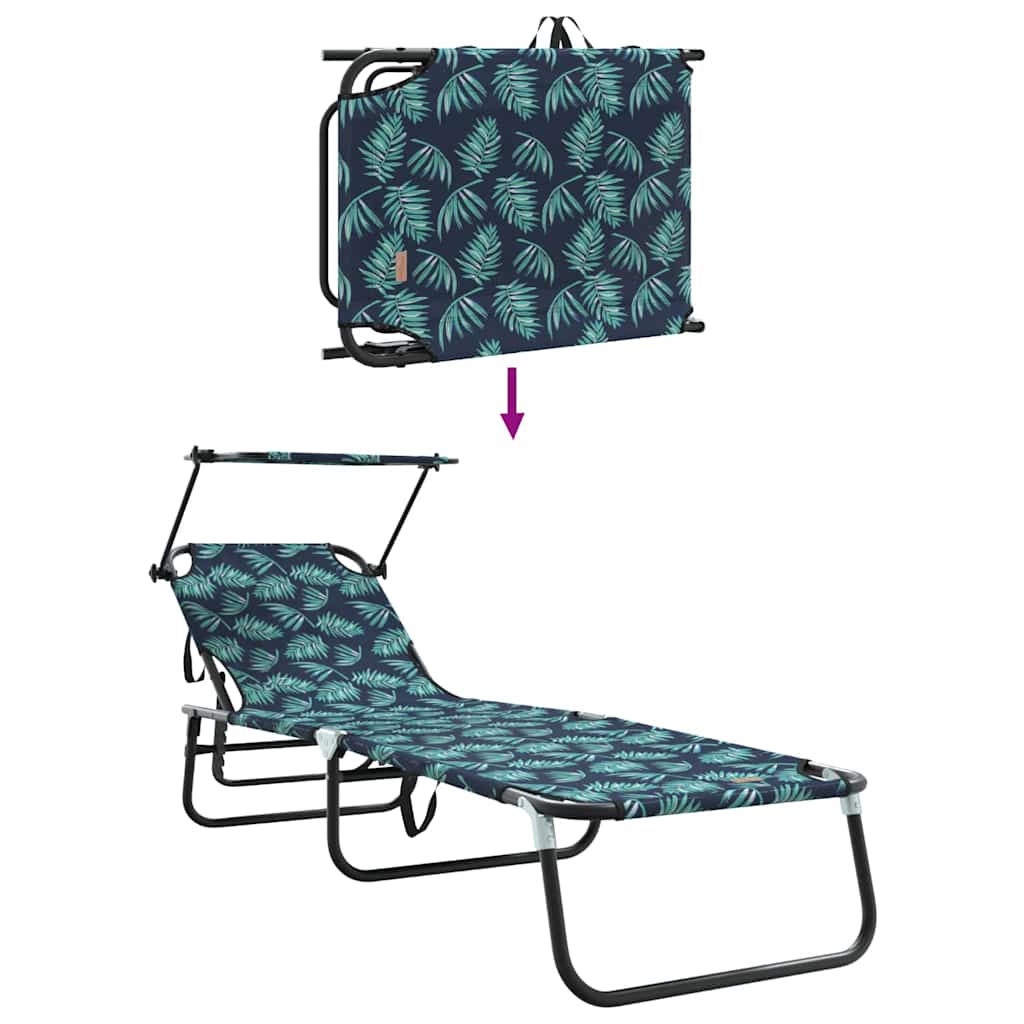 Klappbare Sonnenliege Blau 190 x 57 x 81 cm Oxford