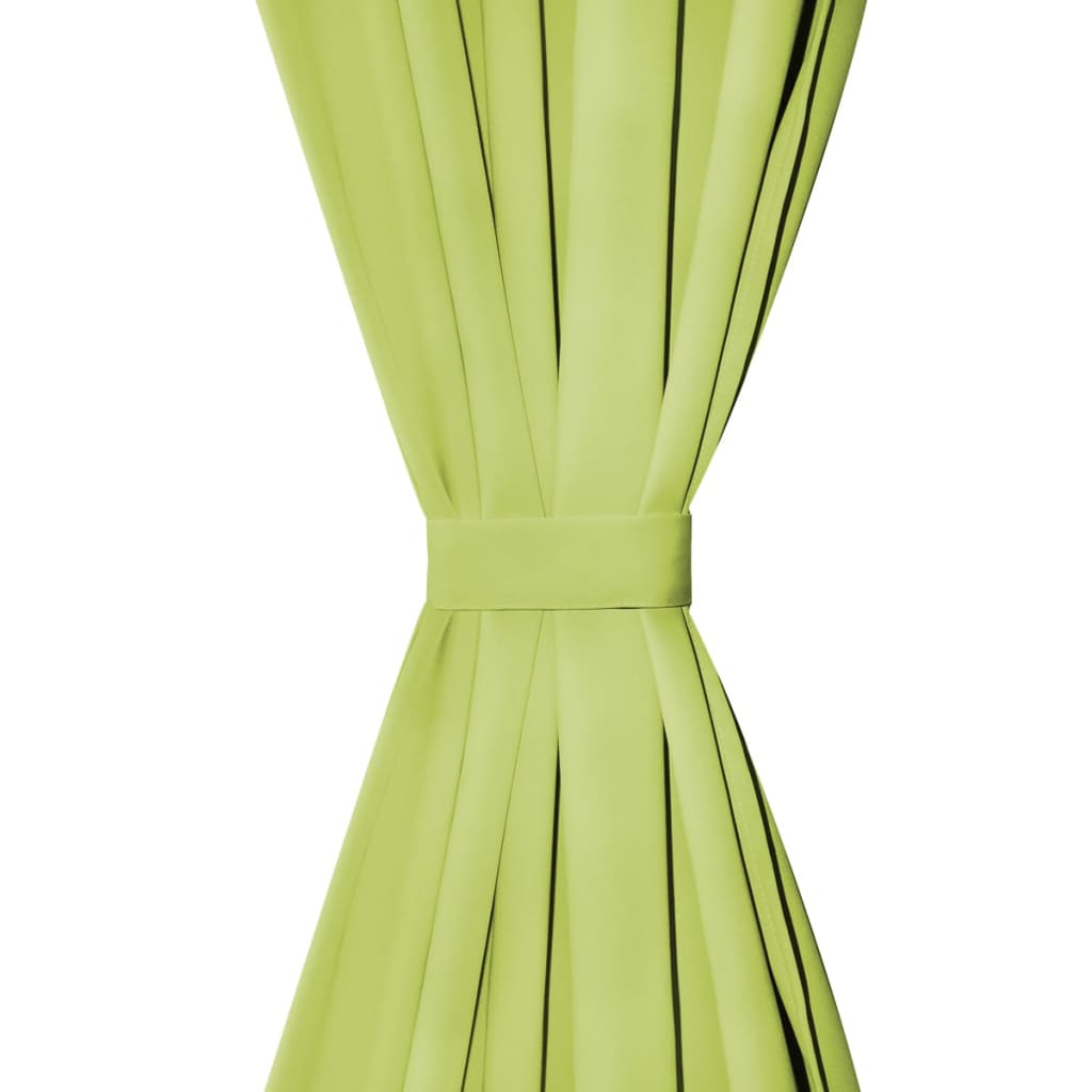 Vorhänge Gardinen aus Satin 2-teilig 140 x 175 cm Schwarz