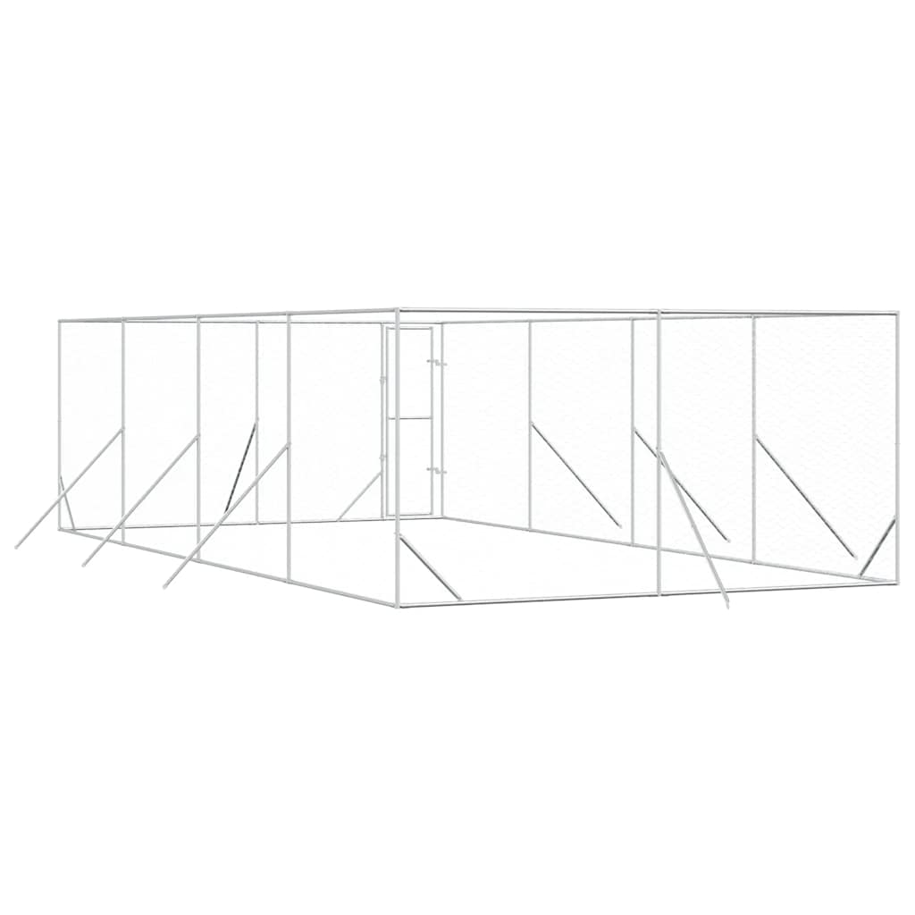 Outdoor-Hundezwinger Silbern 2x2x2 m Verzinkter Stahl
